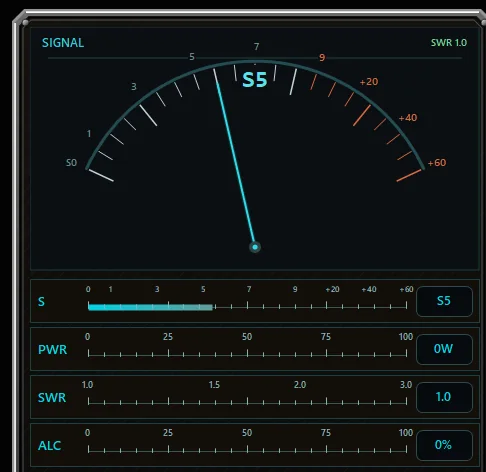 Silver Shadow cyan analog meter