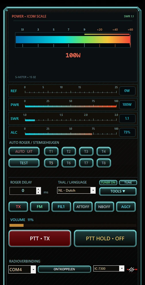 Silver Shadow TX control panel